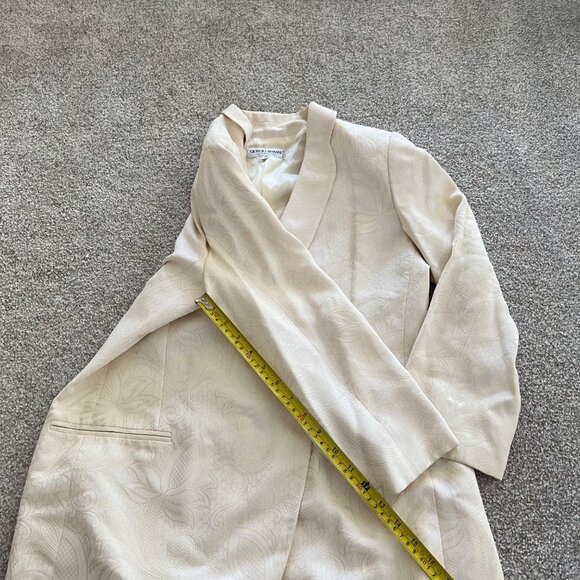 Giorgio Armani Vintage Silk Cream Elegant Floral Jacquard Fabric Blazer Medium - Picture 13 of 13